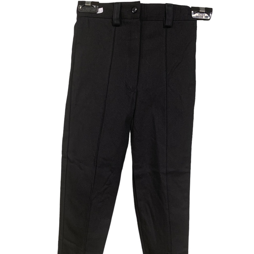 Girl's Black Dress Pant Leggings With Strap Bottoms